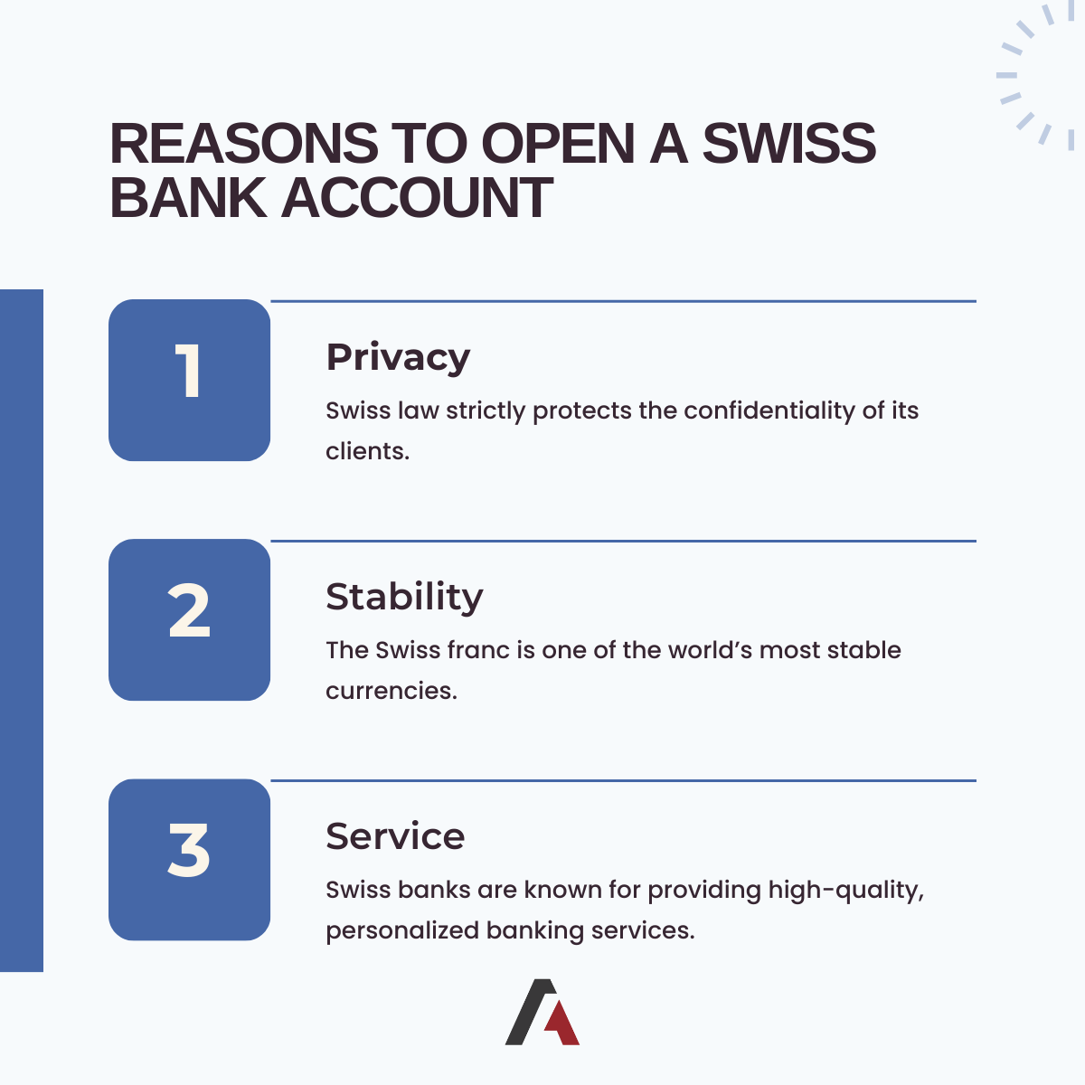 Reasons to open a swiss bank account